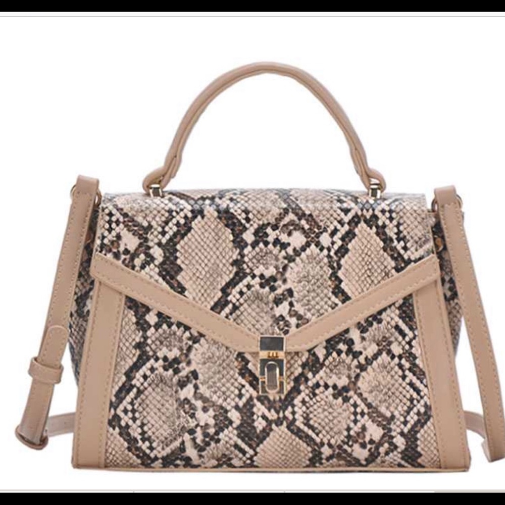 Trendy python two tone shoulder bag